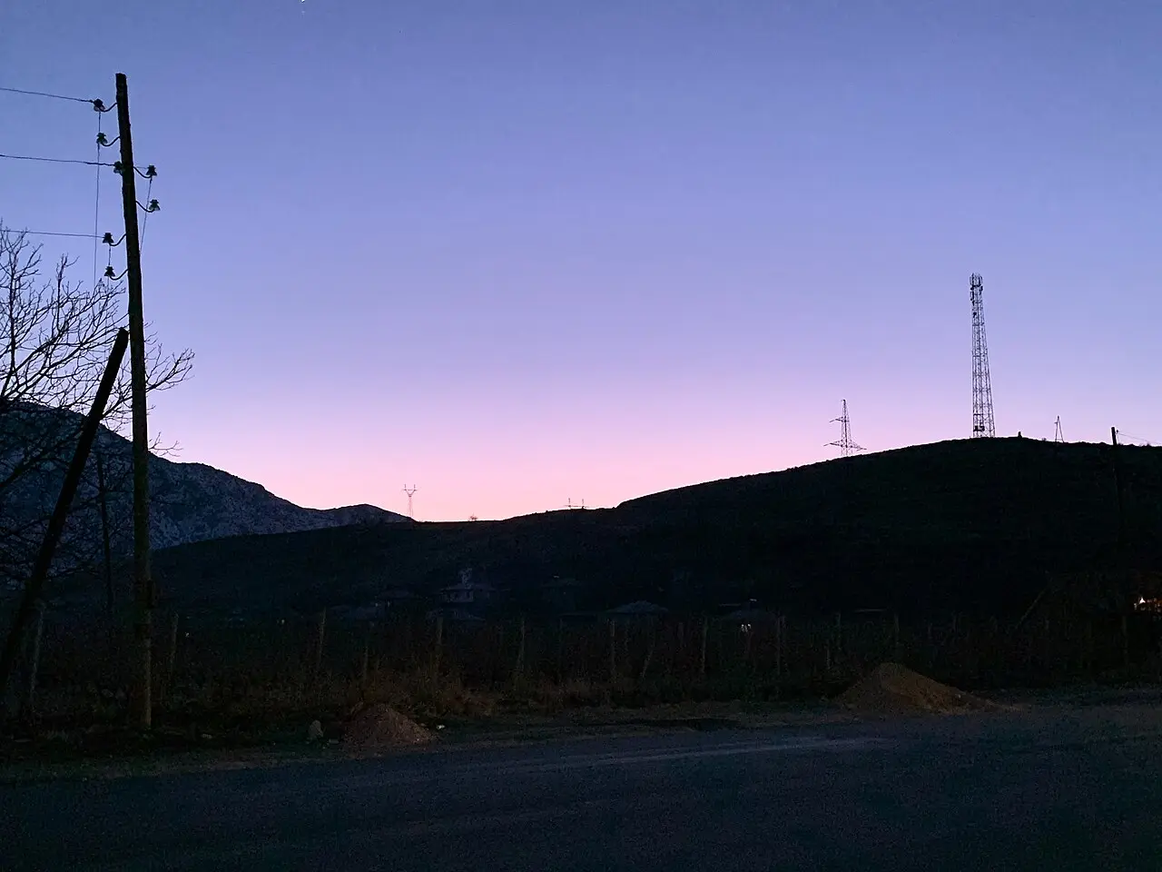 Vineyards and hills around Areni in the Vayots Dzor wine region at sunset