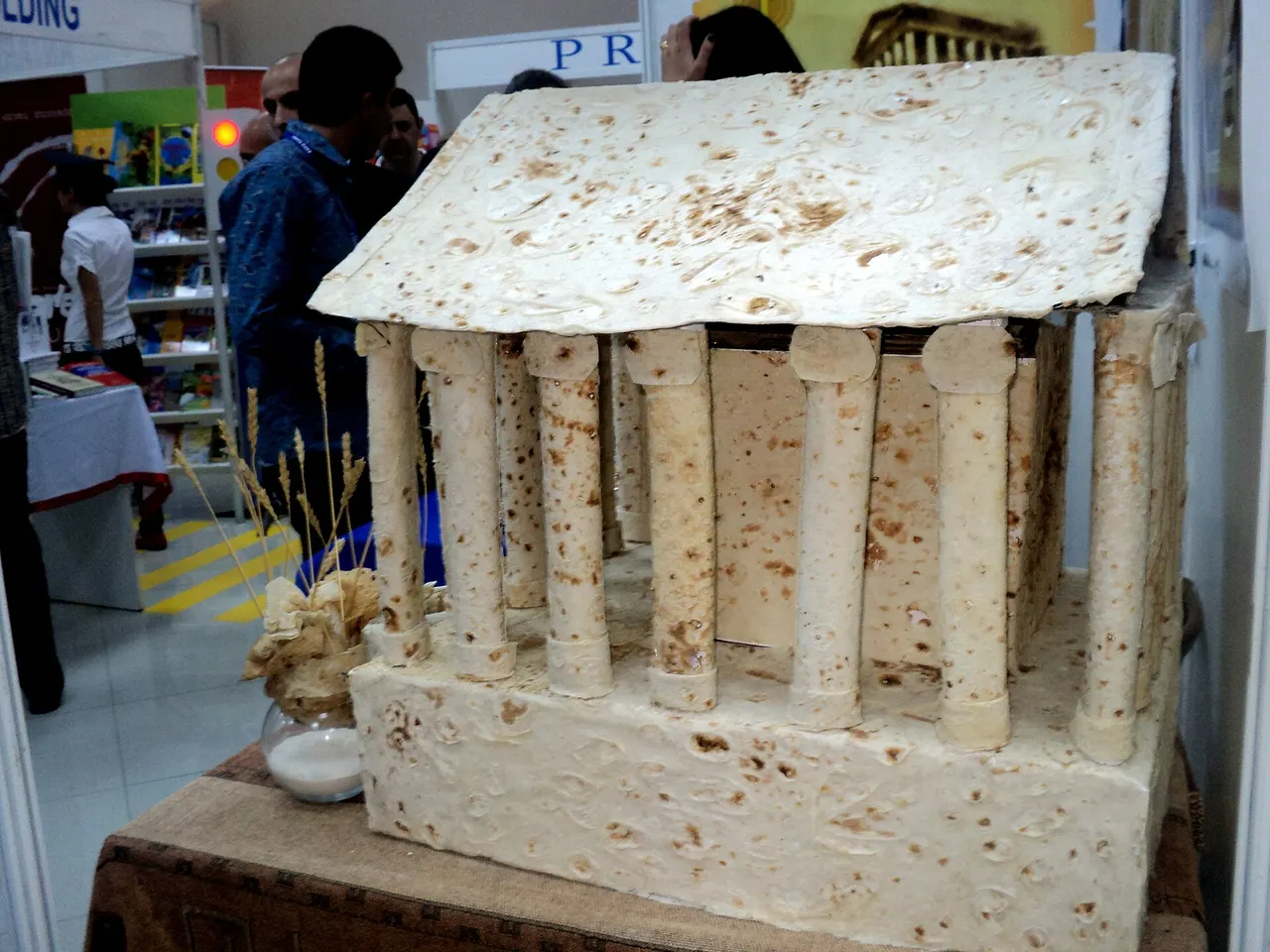A model of the Garni temple built entirely from sheets of baked lavash