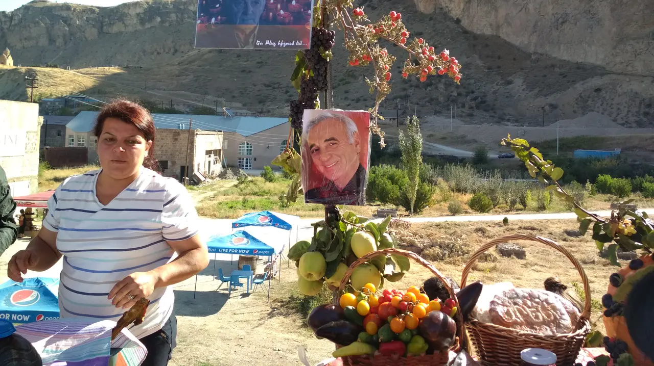 Crowds tasting wine among the stalls at the annual Areni wine festival in southern Armenia