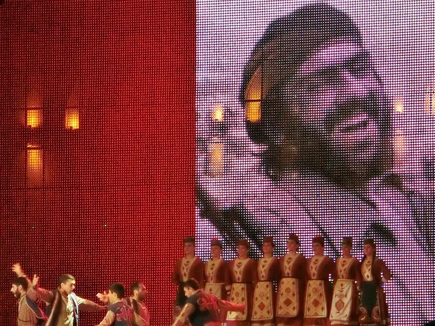 Crowds gathered for an outdoor celebration in central Yerevan