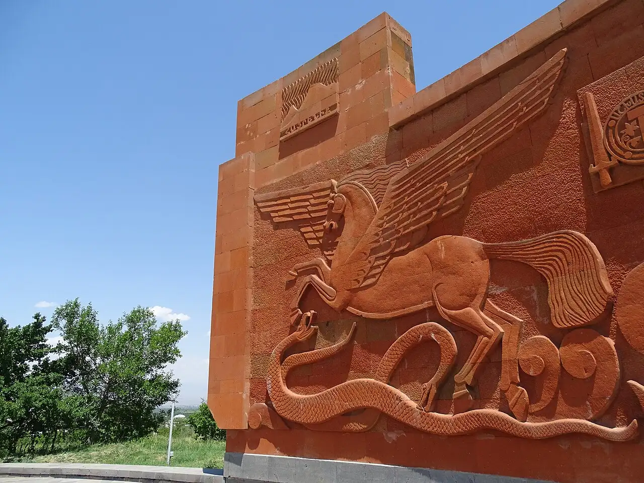 The fortress-like facade of the ethnography museum at the Sardarapat complex