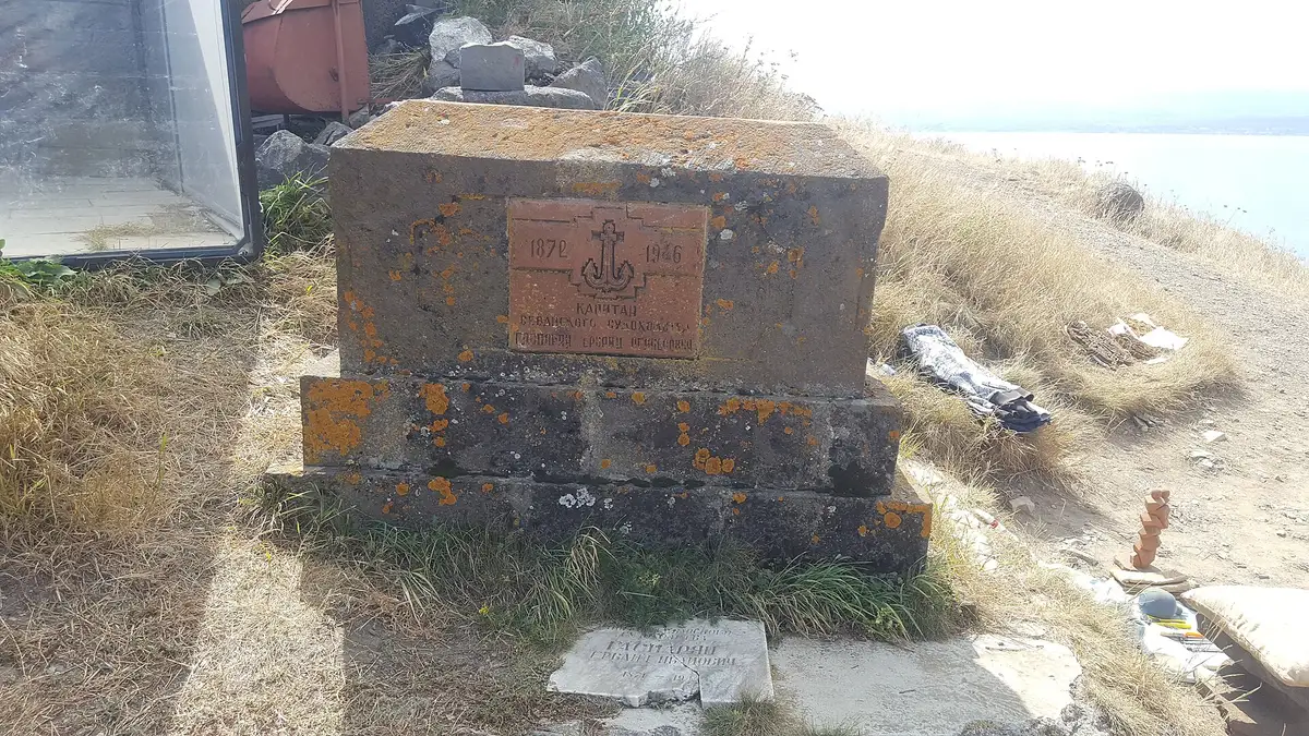 A finely carved khachkar (Armenian cross-stone) in the grounds of the Sevanavank monastic complex