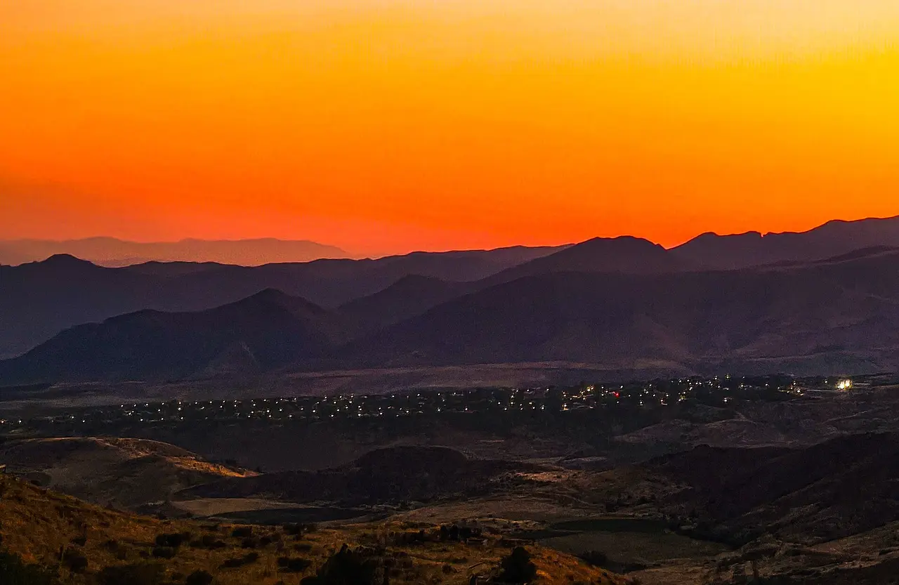 Sunset light over the hills around Aghavnadzor village in Vayots Dzor wine country