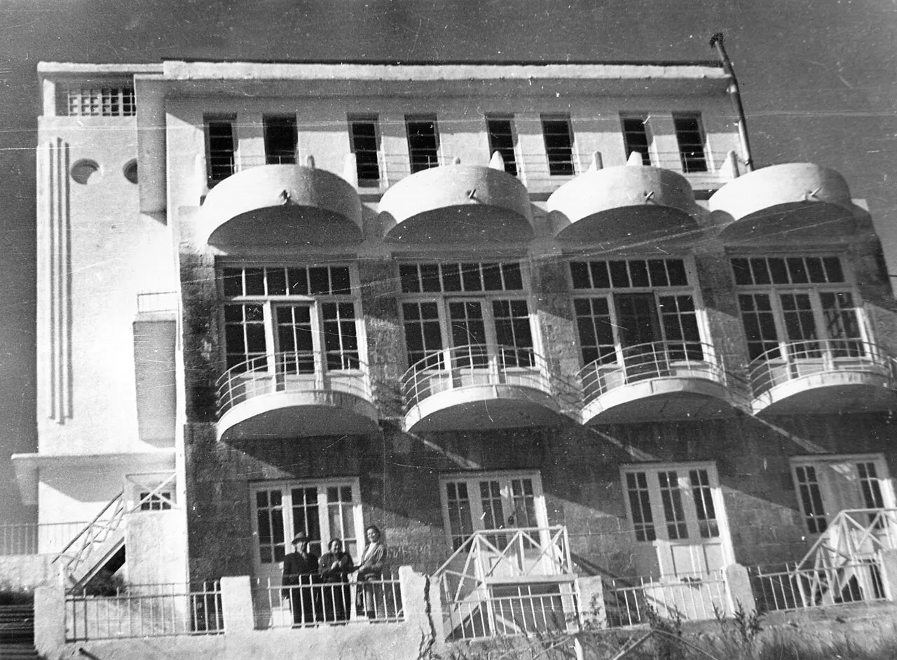 The Soviet-modernist Sevan Writers House on the peninsula, photographed in the 1930s