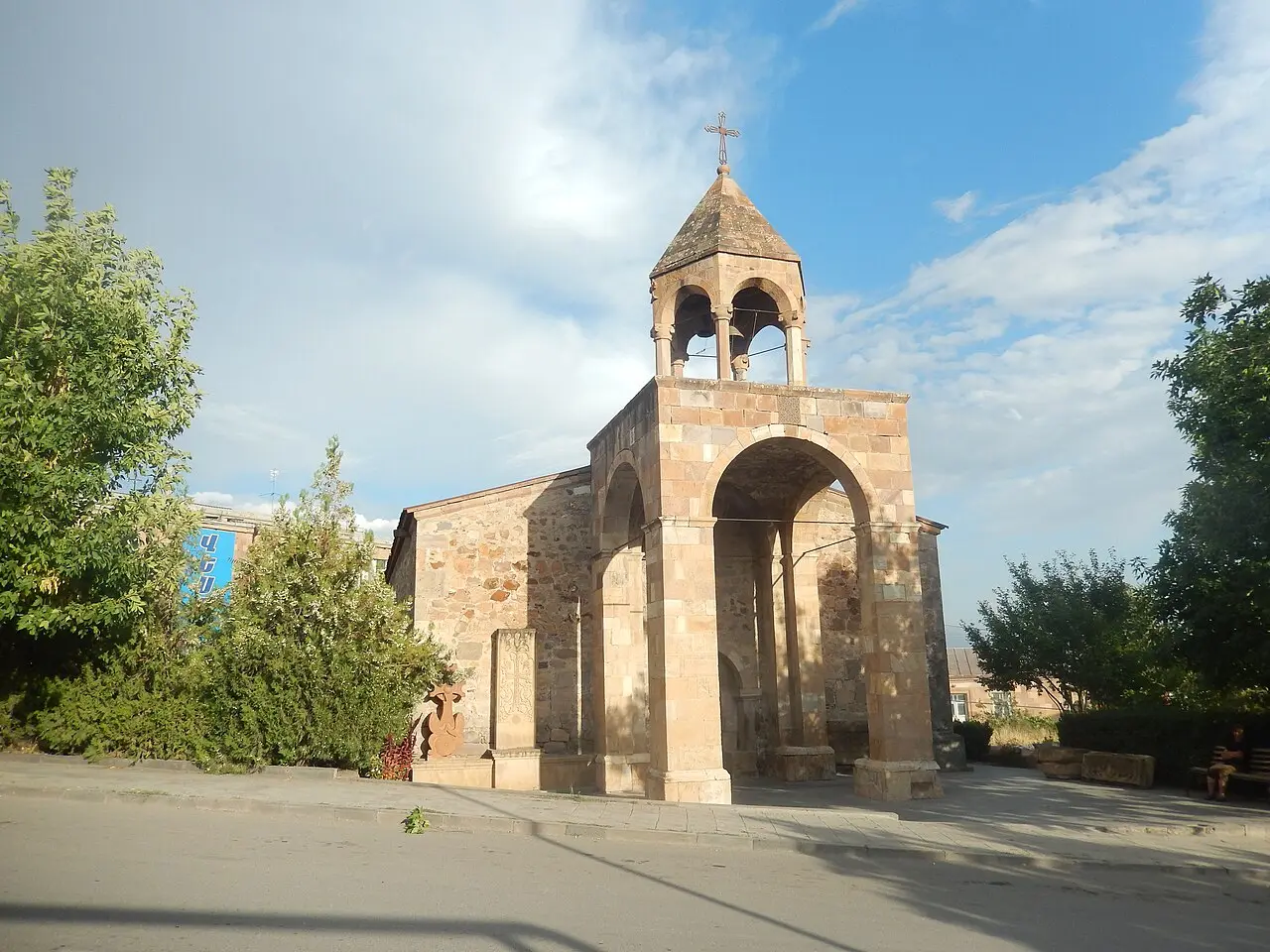 The grey stone church of Surb Sargis in Yeghegnadzor with its conical dome