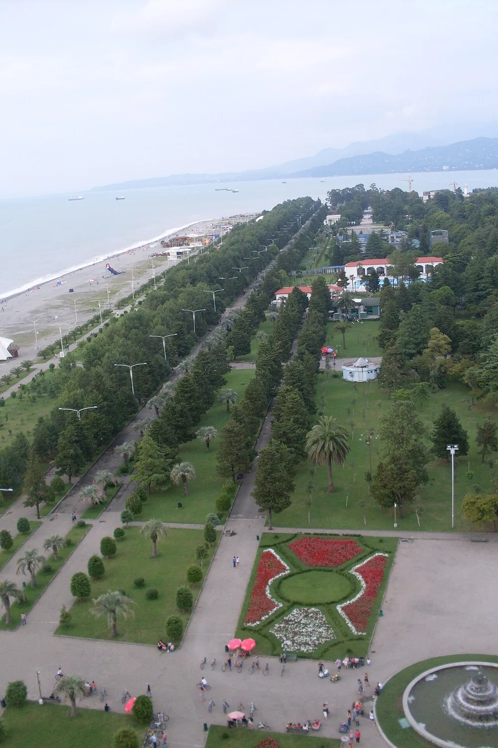 The green seaside park and promenade along the Batumi Boulevard