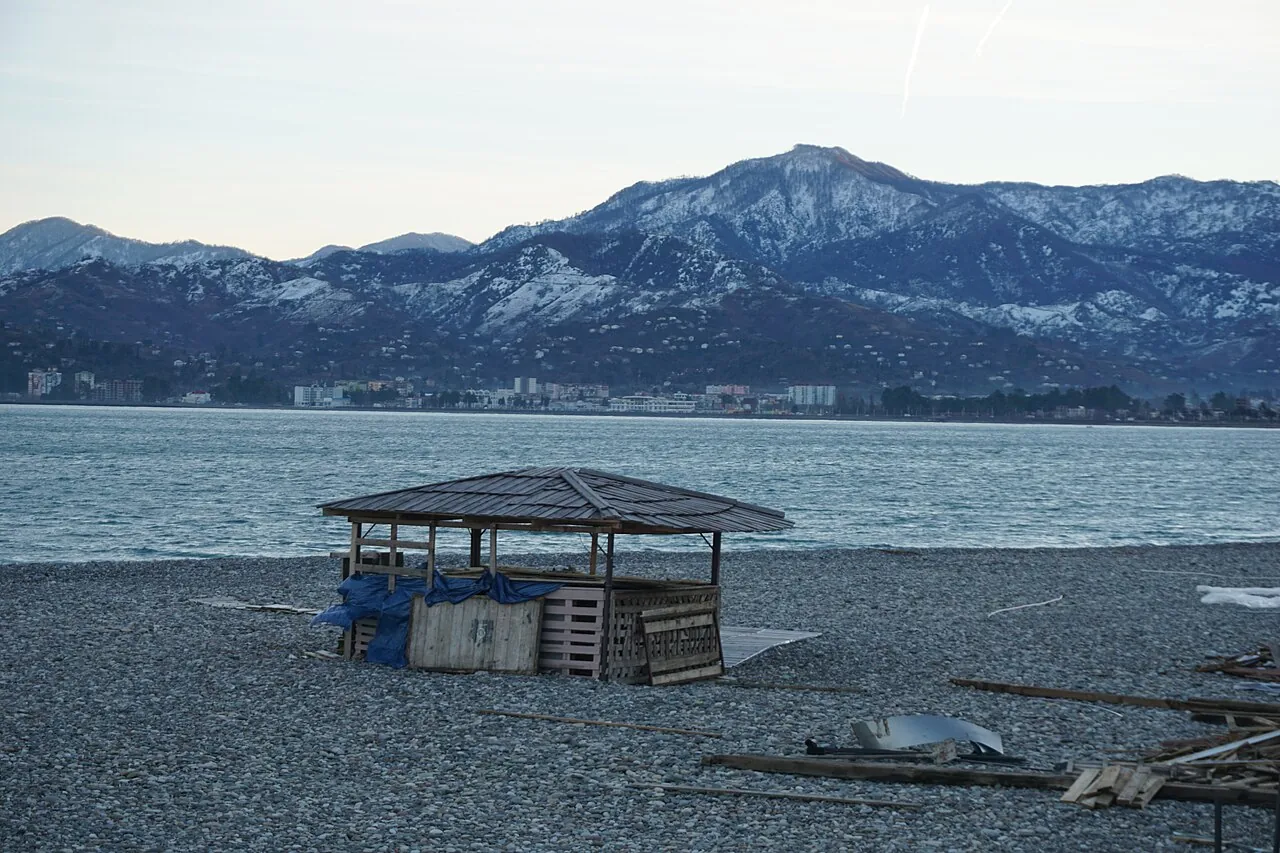 The Batumi seafront and harbour on the Black Sea coast of Georgia